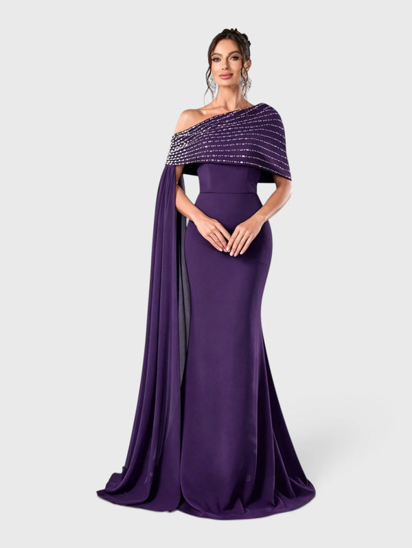 Vestido de Festa Longo 2 em 1 Capa Paetê Voluz