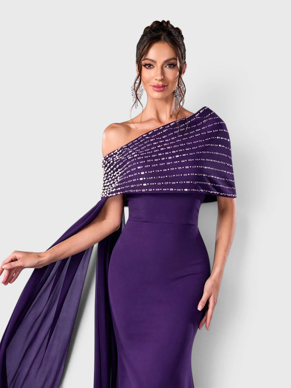 Vestido de Festa Longo 2 em 1 Capa Paetê Voluz