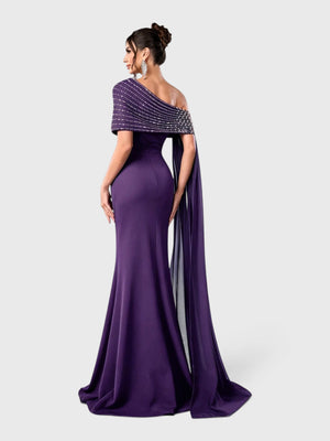 Vestido de Festa Longo 2 em 1 Capa Paetê Voluz