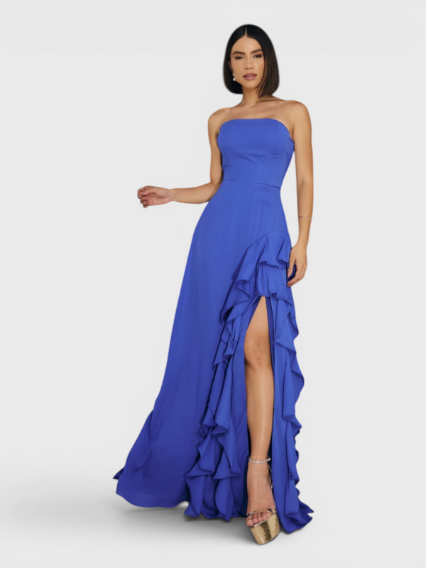 Vestido de Festa Longo Tomara que Caia Camadas Echarp Letz