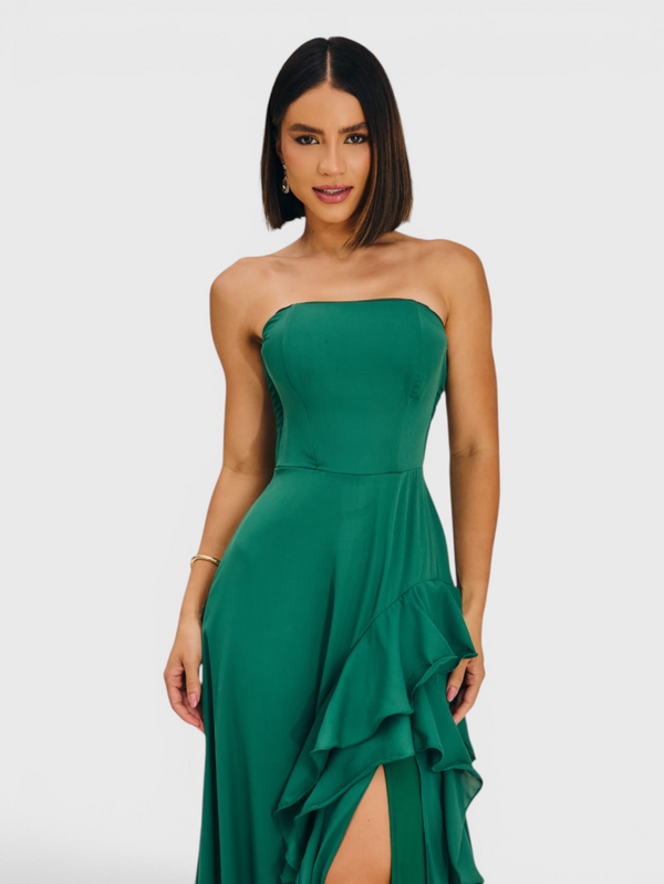 Vestido de Festa Longo Tomara que Caia Camadas Echarp Letz