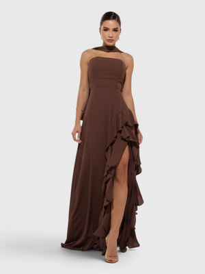 Vestido de Festa Longo Tomara que Caia Camadas Echarp Letz