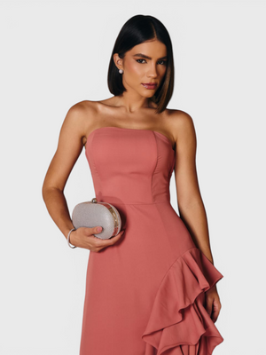 Vestido de Festa Longo Tomara que Caia Camadas Echarp Letz