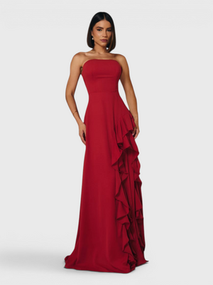 Vestido de Festa Longo Tomara que Caia Camadas Echarp Letz