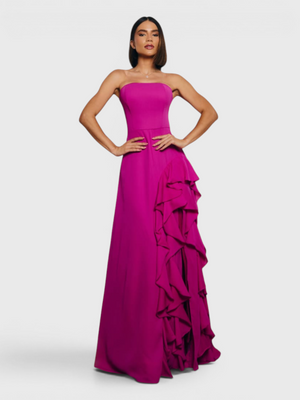 Vestido de Festa Longo Tomara que Caia Camadas Echarp Letz