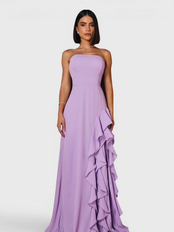 Vestido de Festa Longo Tomara que Caia Camadas Echarp Letz