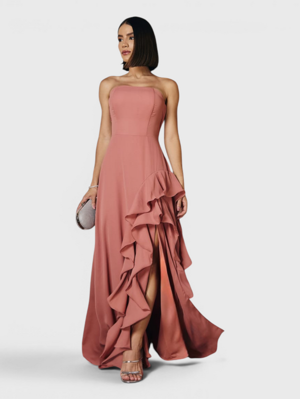 Vestido de Festa Longo Tomara que Caia Camadas Echarp Letz