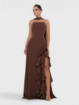 Vestido de Festa Longo Tomara que Caia Camadas Echarp Letz