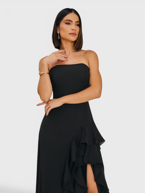 Vestido de Festa Longo Tomara que Caia Camadas Echarp Letz