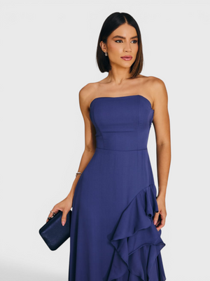 Vestido de Festa Longo Tomara que Caia Camadas Echarp Letz