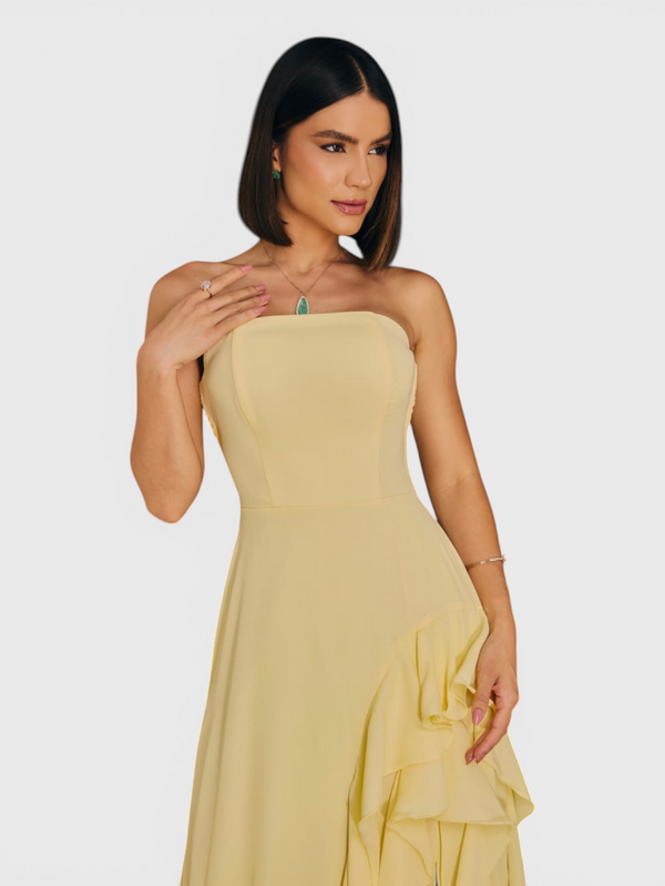 Vestido de Festa Longo Tomara que Caia Camadas Echarp Letz
