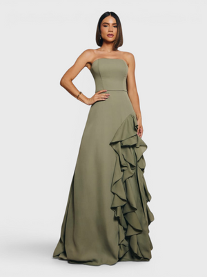 Vestido de Festa Longo Tomara que Caia Camadas Echarp Letz