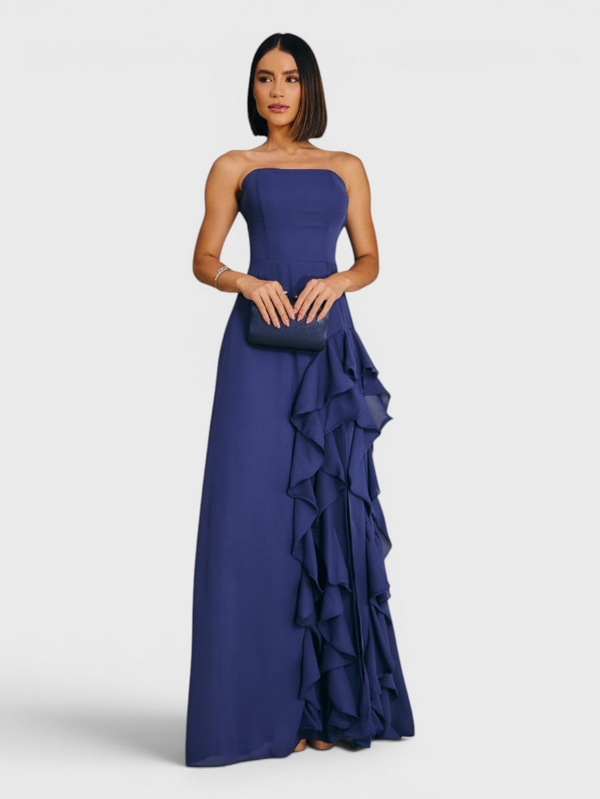 Vestido de Festa Longo Tomara que Caia Camadas Echarp Letz