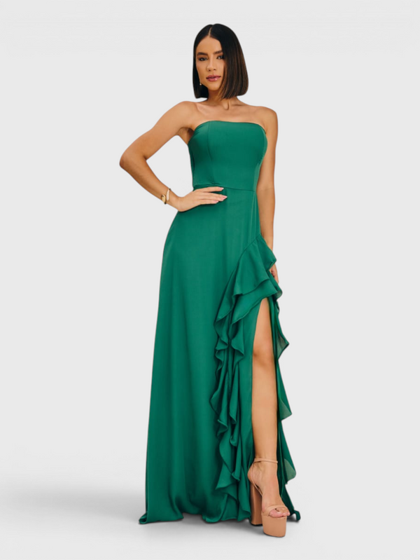 Vestido de Festa Longo Tomara que Caia Camadas Echarp Letz