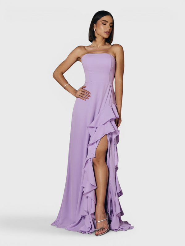 Vestido de Festa Longo Tomara que Caia Camadas Echarp Letz