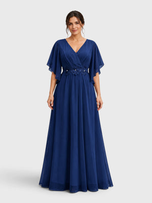 Vestido de Festa Longo com Apliques Bordado Sansara