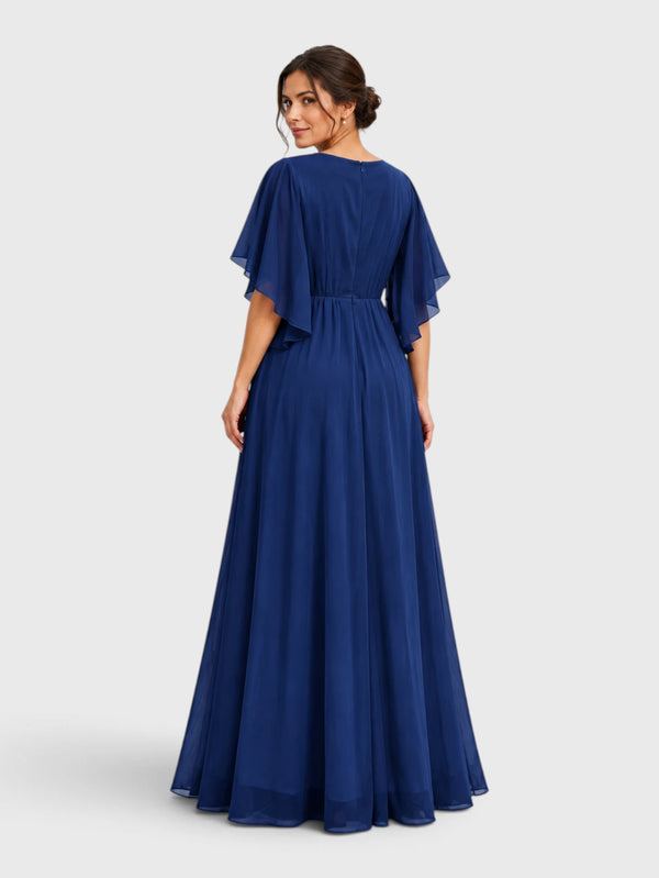 Vestido de Festa Longo com Apliques Bordado Sansara