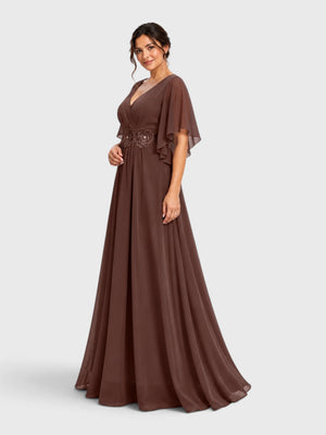 Vestido de Festa Longo com Apliques Bordado Sansara