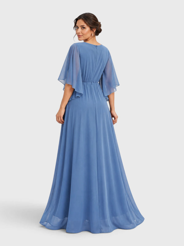 Vestido de Festa Longo com Apliques Bordado Sansara