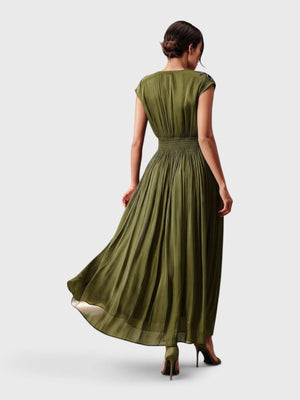 Vestido de Festa Longo com Bordado Flor Paetê Talismã