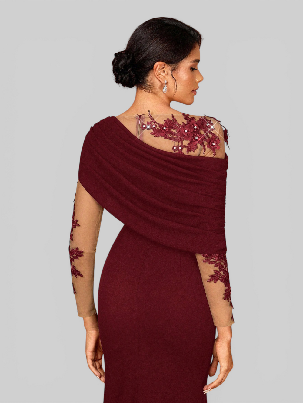 Vestido de Festa Manga Longa Super Luxo Luiza New