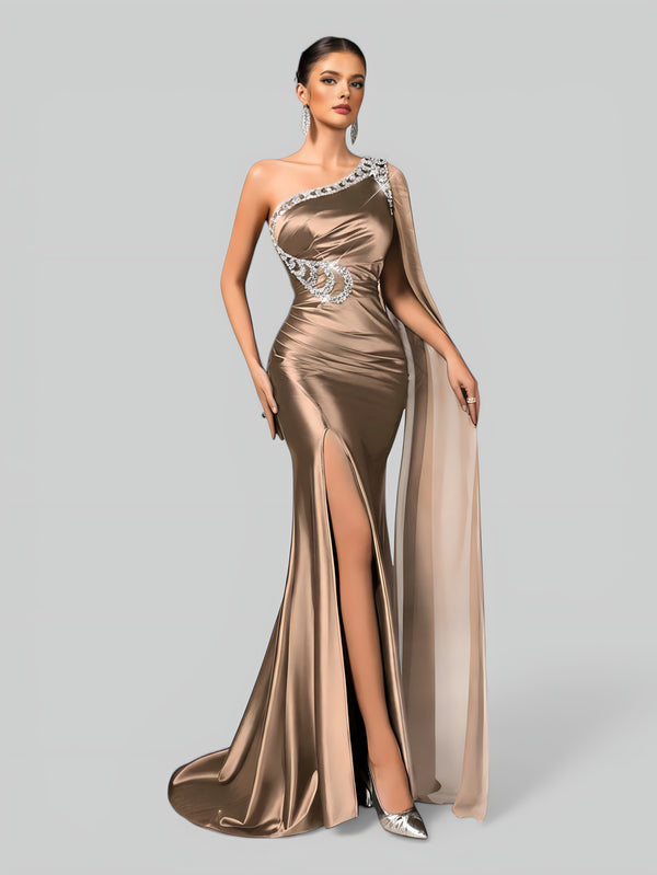 Vestido de Festa Super Luxo Nula Manga Pedradrias
