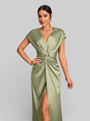 Vestido de Festa com Fenda Torcido Venus