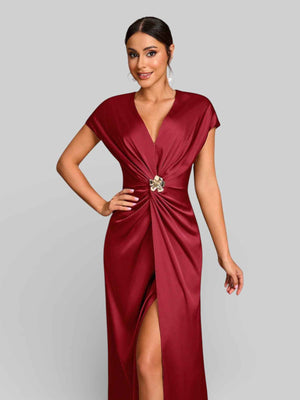 Vestido de Festa com Fenda Torcido Venus