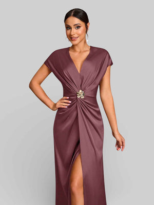 Vestido de Festa com Fenda Torcido Venus