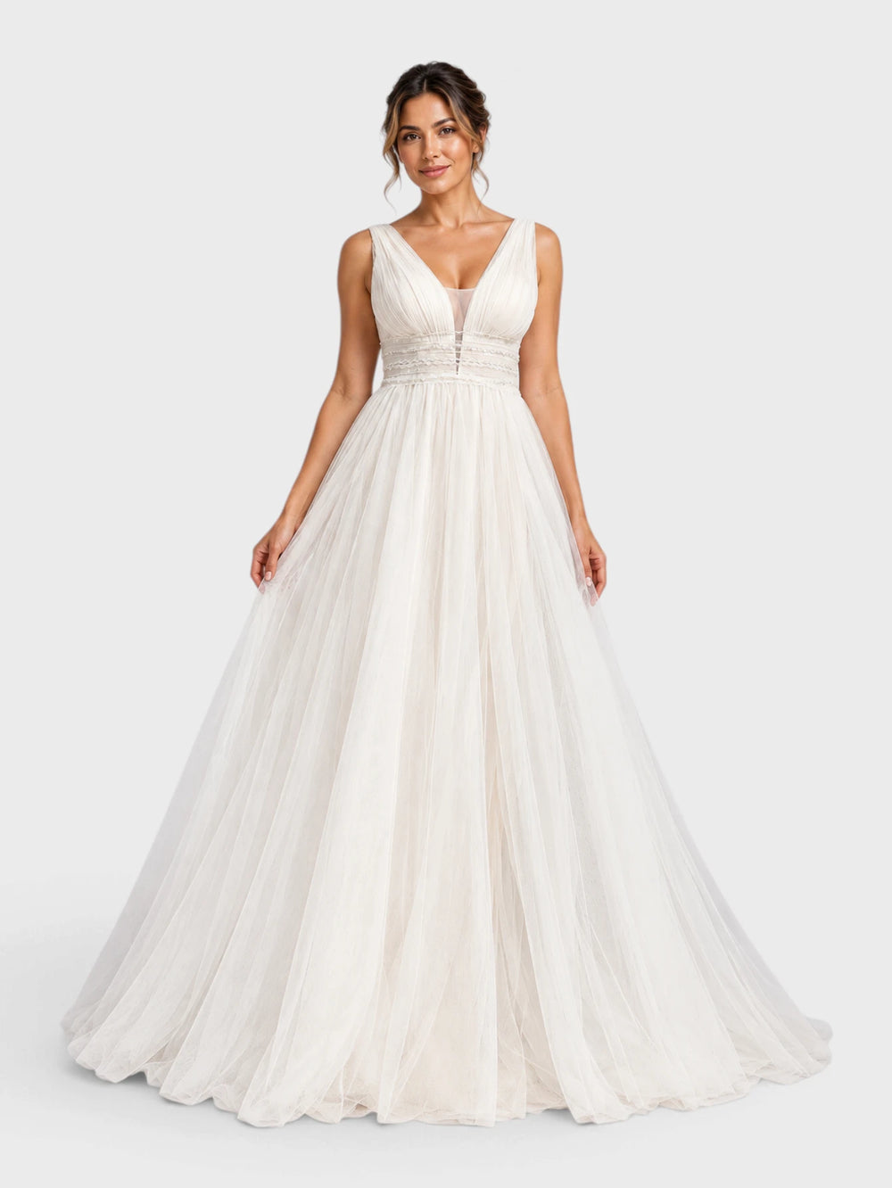 Vestido de Noiva Longo Bordado Aurea Wedding