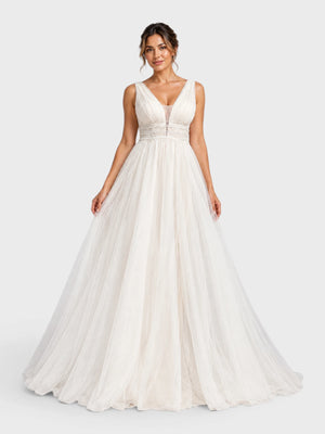Vestido de Noiva Longo Bordado Aurea Wedding