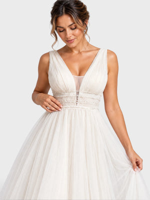 Vestido de Noiva Longo Bordado Aurea Wedding
