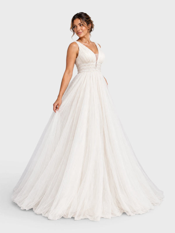 Vestido de Noiva Longo Bordado Aurea Wedding