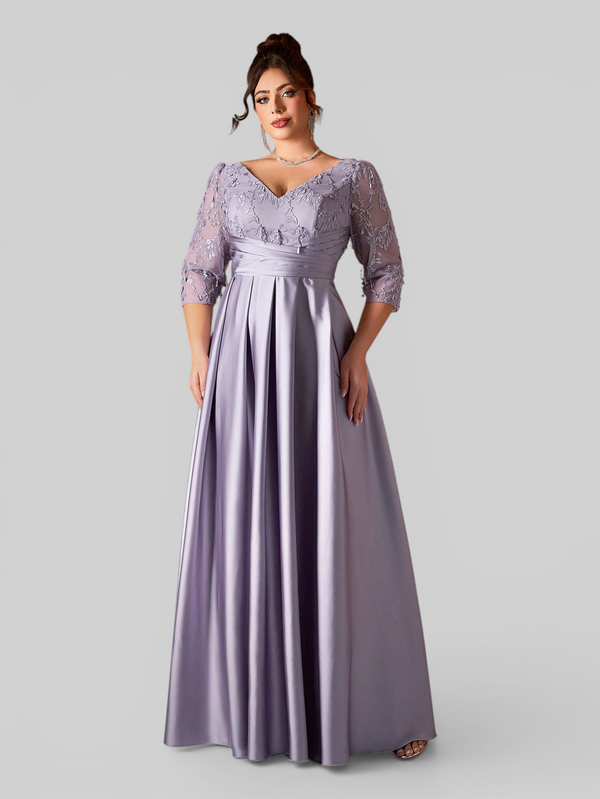 Vestido de Festa Bordado Manga Longa Ilhéus