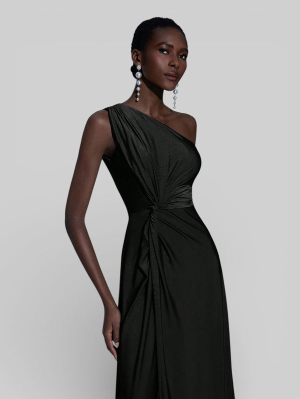 Vestido de Festa Acetinado Alça Única Torcido - Aurea Dress