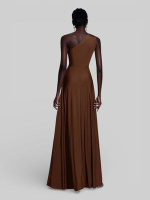 Vestido de Festa Acetinado Alça Única Torcido - Aurea Dress