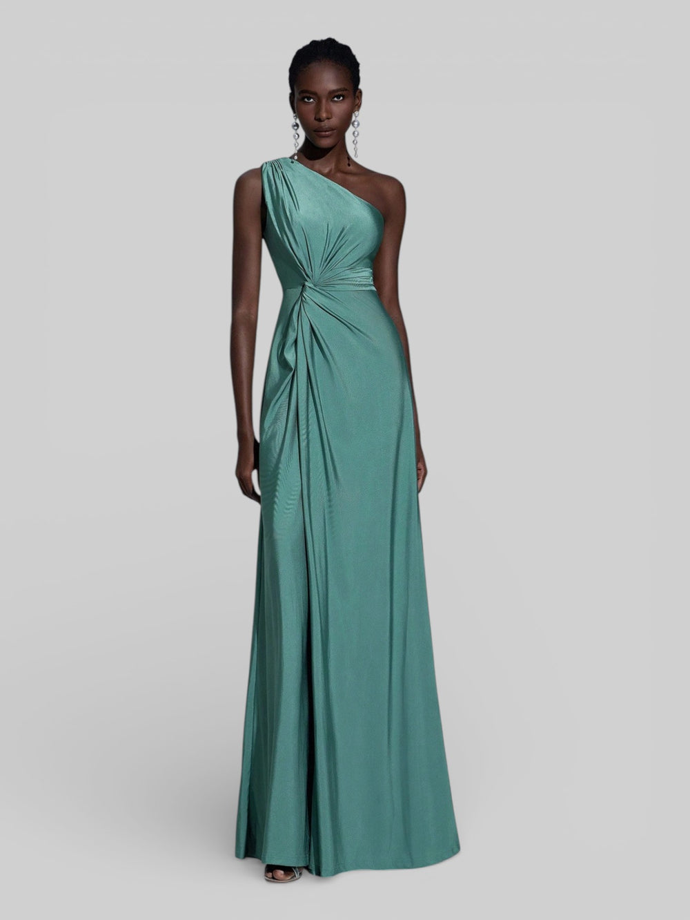 Vestido de Festa Acetinado Alça Única Torcido - Aurea Dress