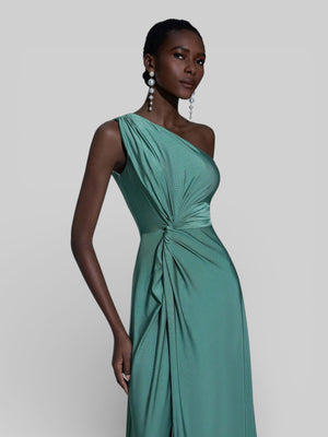 Vestido de Festa Acetinado Alça Única Torcido - Aurea Dress