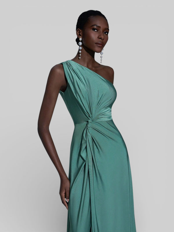 Vestido de Festa Acetinado Alça Única Torcido - Aurea Dress