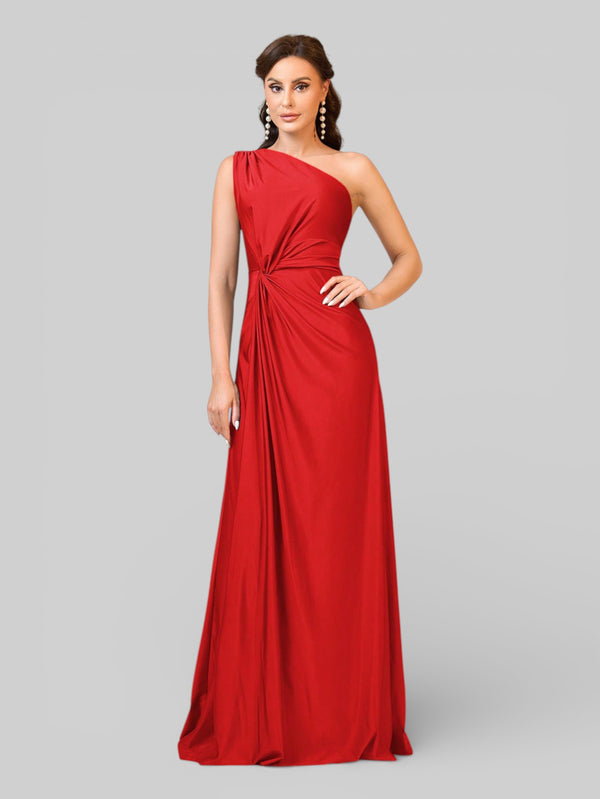 Vestido de Festa Acetinado Alça Única Torcido - Aurea Dress