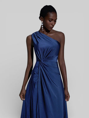 Vestido de Festa Acetinado Alça Única Torcido - Aurea Dress