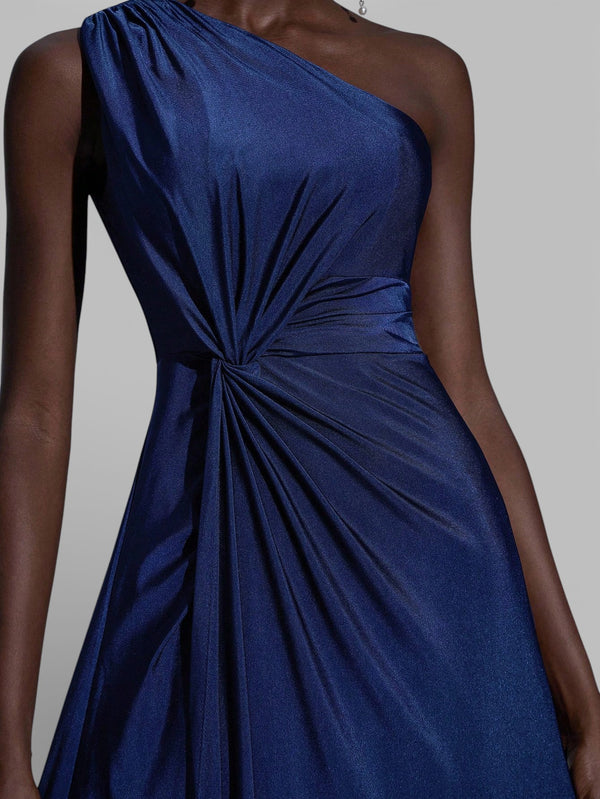 Vestido de Festa Acetinado Alça Única Torcido - Aurea Dress