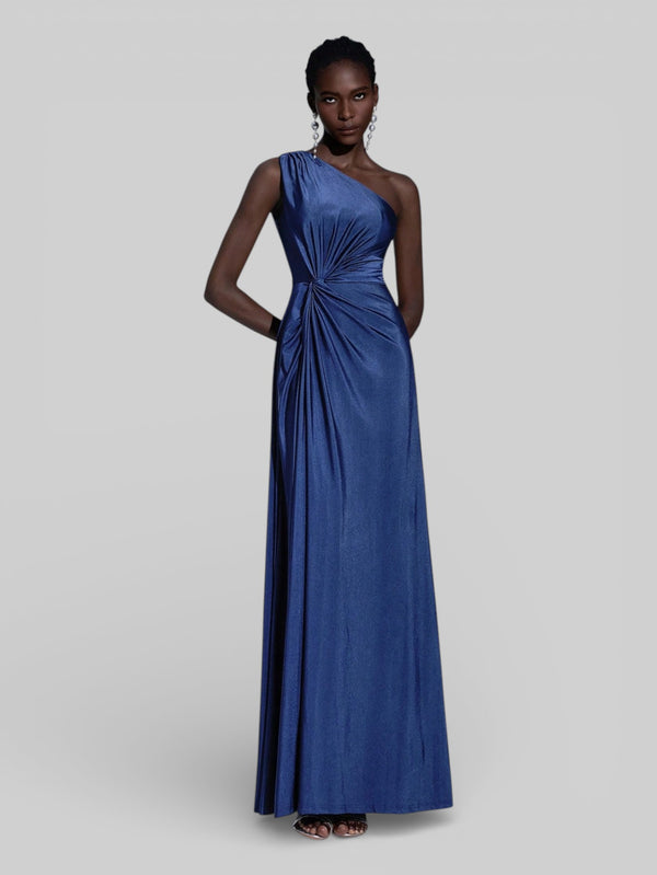 Vestido de Festa Acetinado Alça Única Torcido - Aurea Dress
