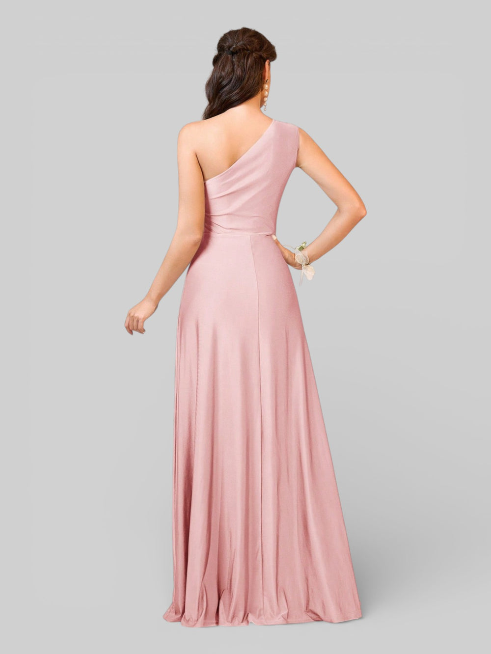 Vestido de Festa Acetinado Alça Única Torcido