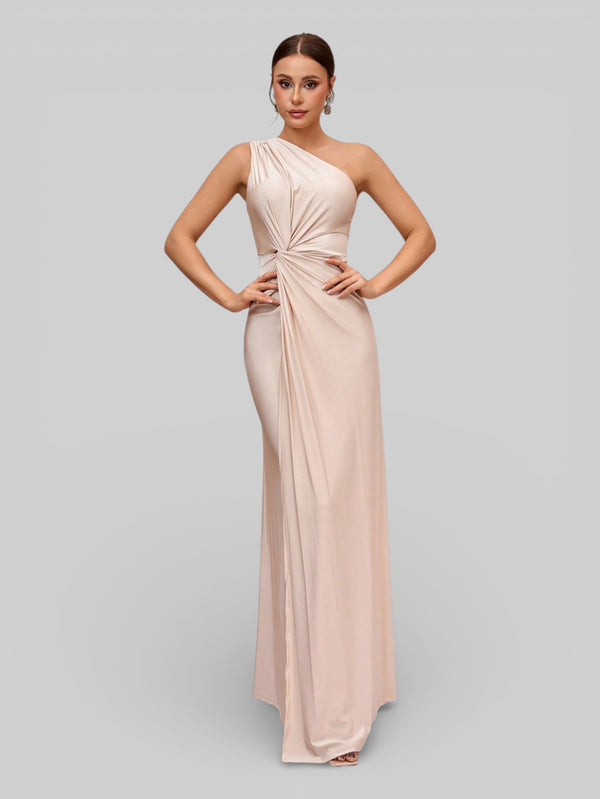 Vestido de Festa Acetinado Alça Única Torcido - Aurea Dress