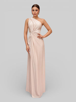 Vestido de Festa Acetinado Alça Única Torcido - Aurea Dress