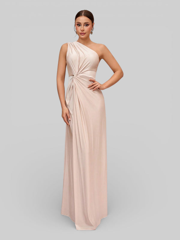 Vestido de Festa Acetinado Alça Única Torcido - Aurea Dress