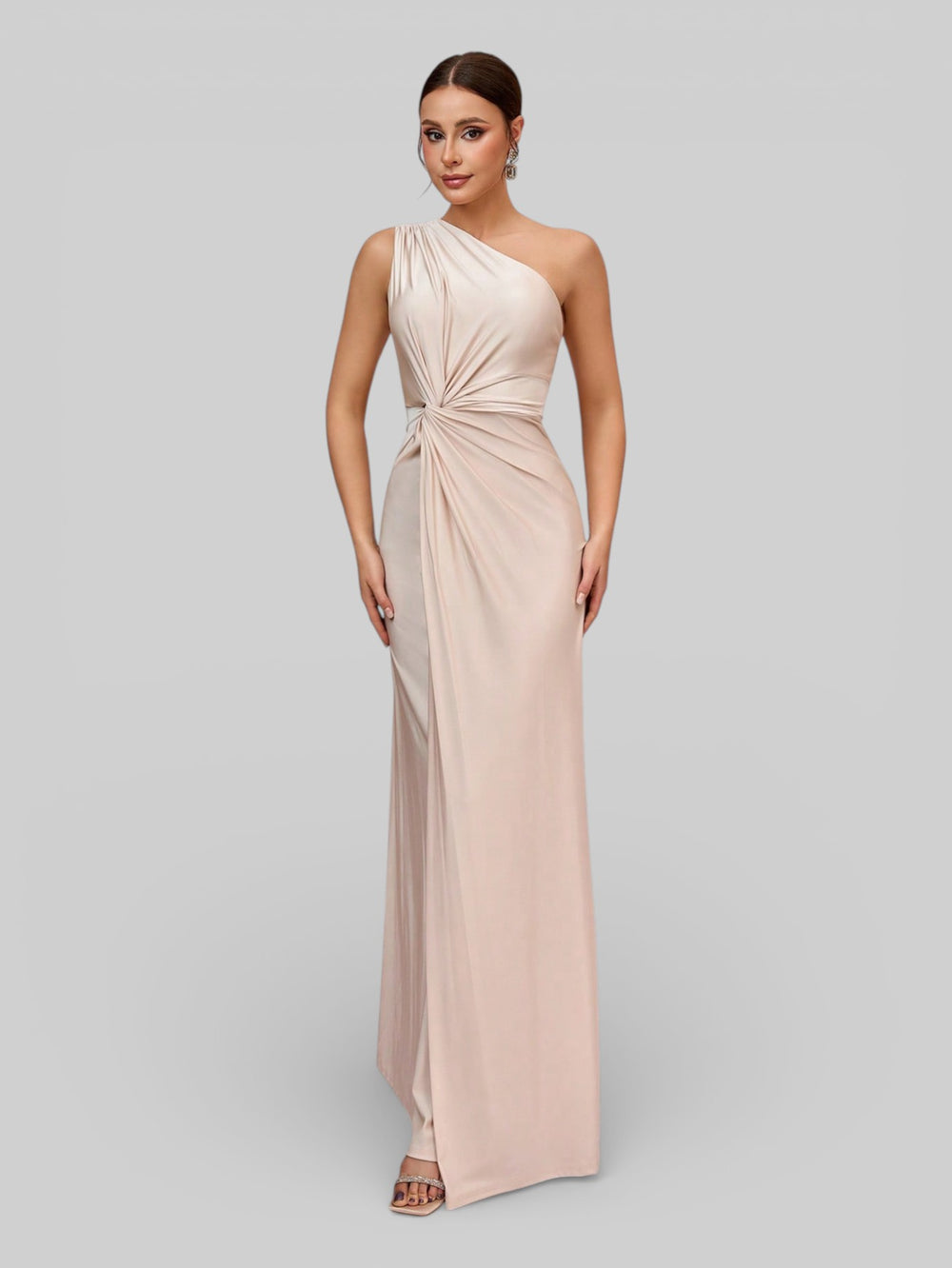 Vestido de Festa Acetinado Alça Única Torcido - Aurea Dress