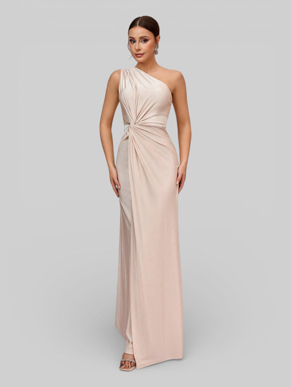 Vestido de Festa Acetinado Alça Única Torcido - Aurea Dress