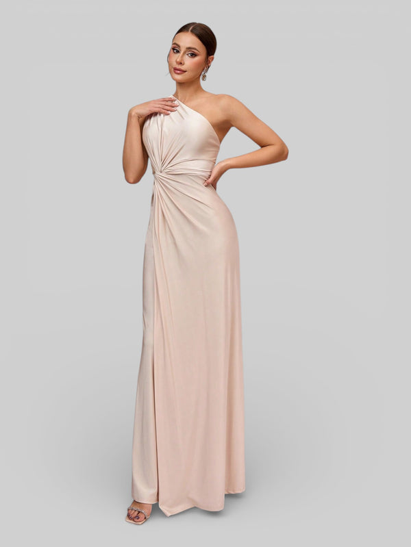 Vestido de Festa Acetinado Alça Única Torcido - Aurea Dress